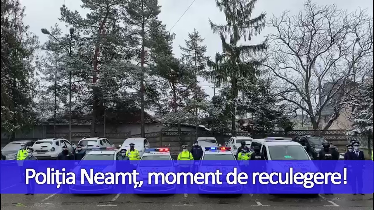Poliția Neamț, moment de reculegere pentru polițistul răpus de COVID-19 (FOTO-VIDEO)